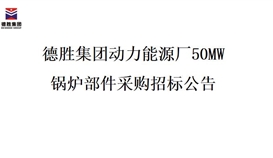 德勝集團(tuán)動力能源廠50MW鍋爐部件采購招標(biāo)項(xiàng)目